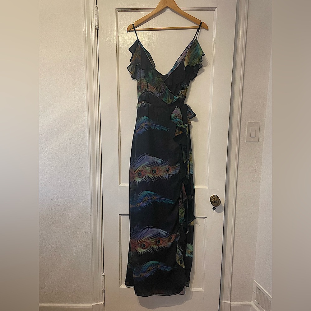 Meghan Los Angeles Peacock Wrap Dress